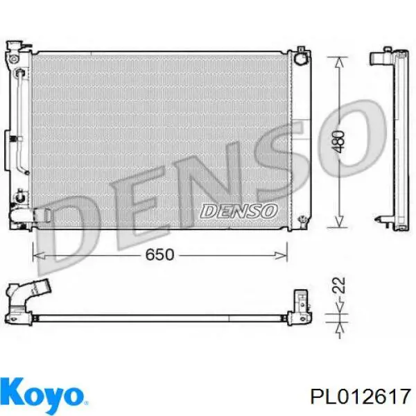 Радиатор охлаждения двигателя Koyo PL012617 цена, от 170.98 USD