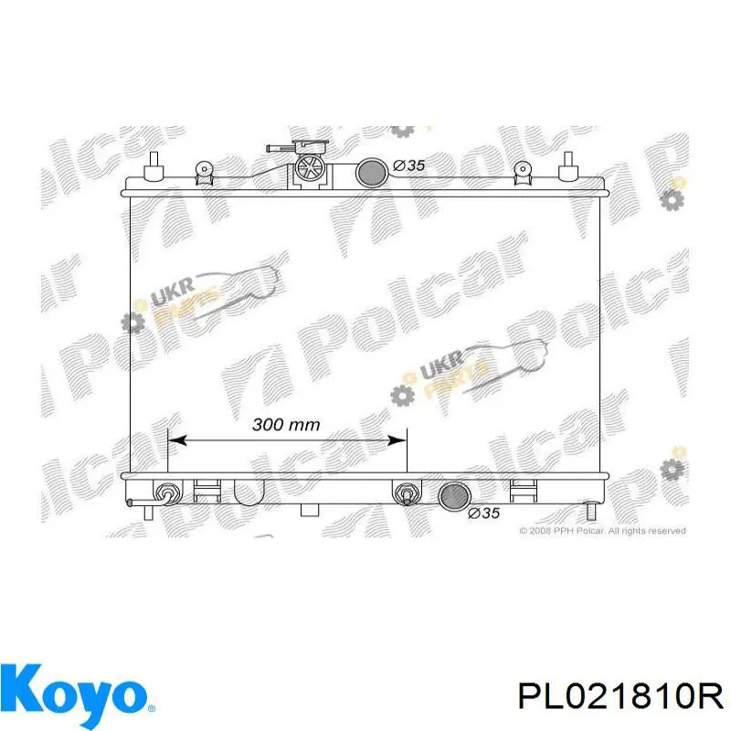 Радиатор охлаждения двигателя Koyo PL021810R цена, от 72.47 USD