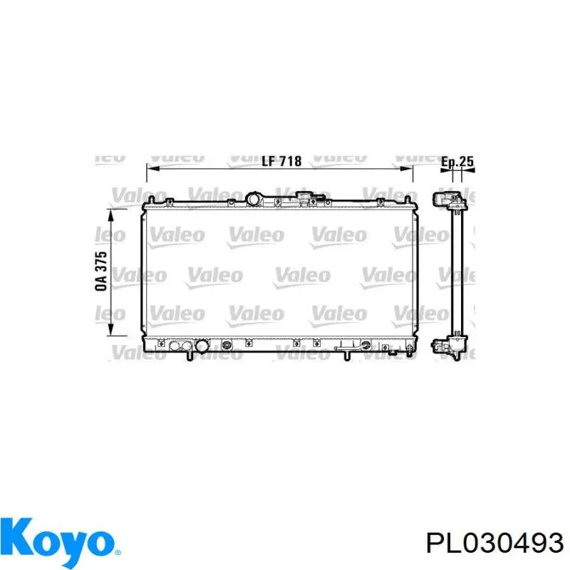 Радіатор охолодження двигуна PL030493 Koyo