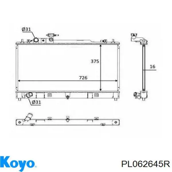 Радиатор PL062645R Koyo