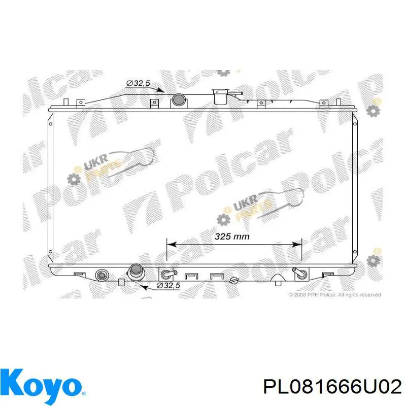 Радиатор охлаждения двигателя Koyorad PL081666U02 цена, от 153.79 USD