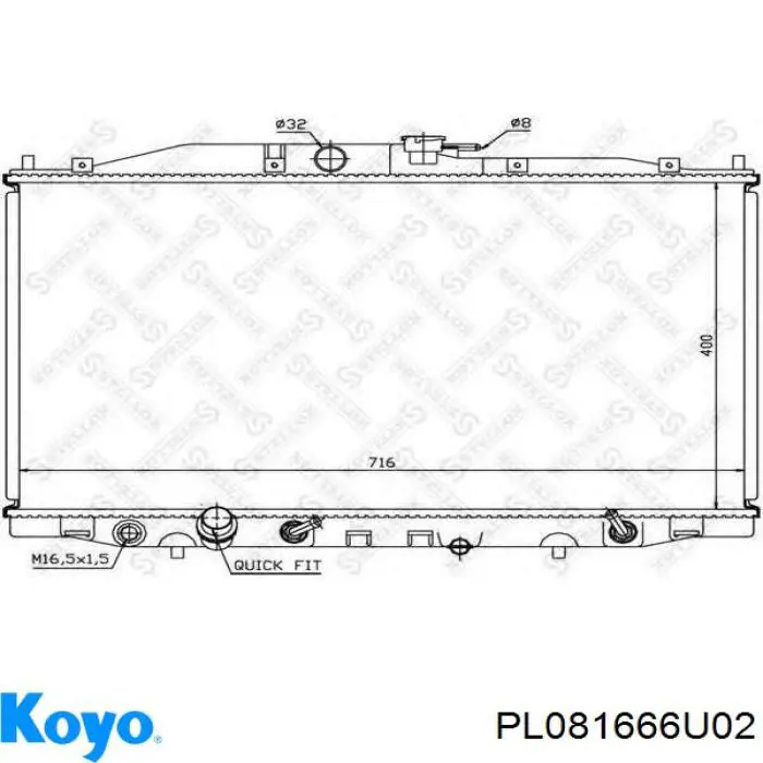 Купить PL081666U02 Koyorad Радиатор водяной