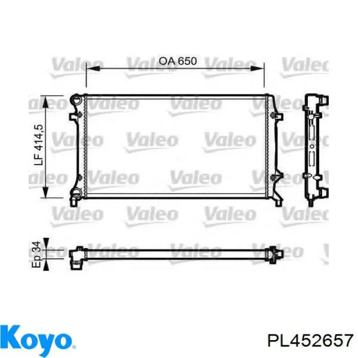 Радиатор охлаждения Koyo PL452657