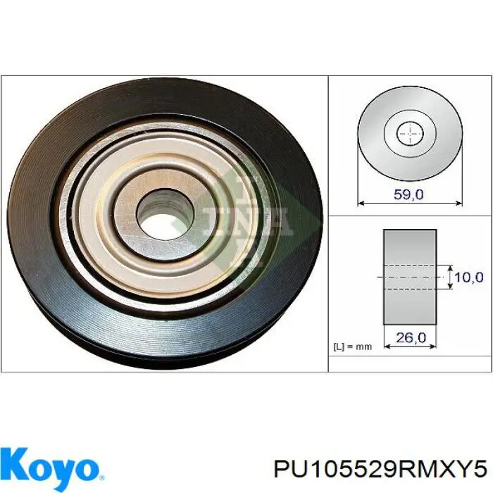 Паразитный ролик PU105529RMXY5 Koyo