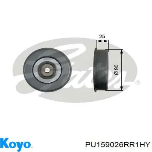 PU159026RR1HY Koyo Ролик натяжителя ремня агрегатов