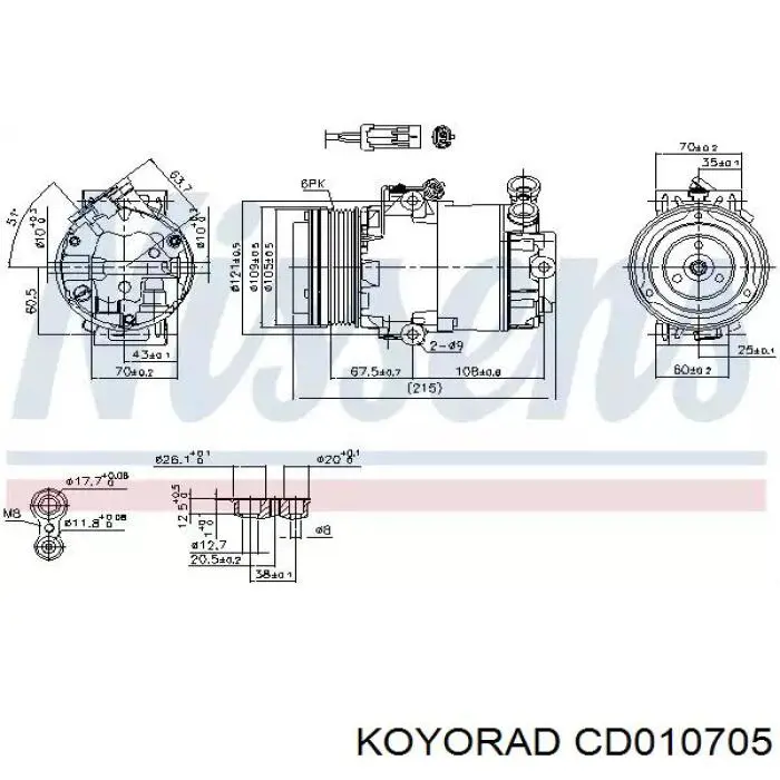 Купить CD010705 Koyorad Радиатор системы охлаждения кондиционера