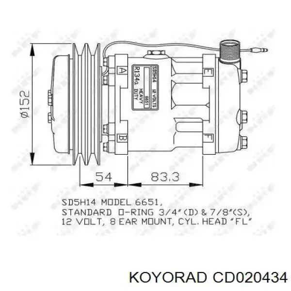 Конденсатор кондиционера Koyorad CD020434 цена, от 93.05 USD