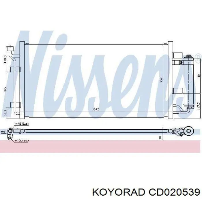 CD020539 Koyorad radiador de aparelho de ar condicionado