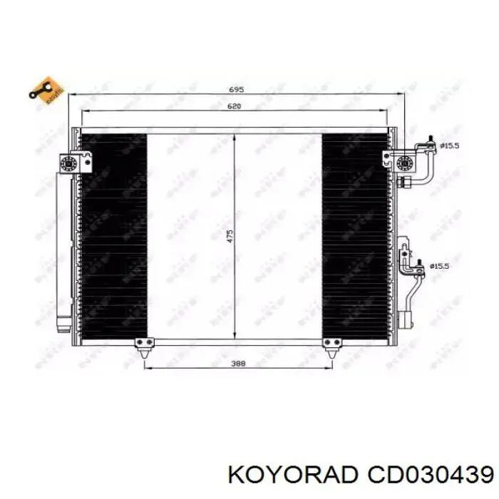 Радиатор кондиционера CD030439 Koyorad