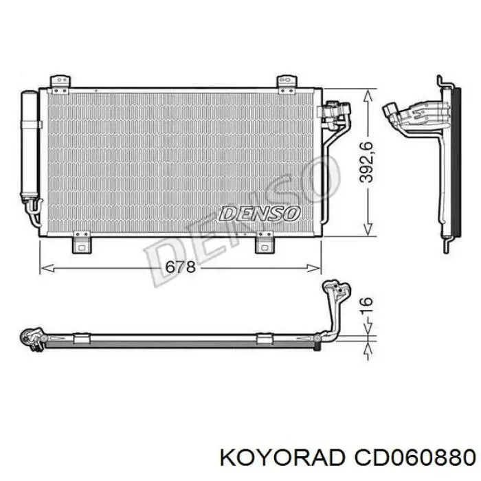 Конденсатор кондиционера Koyorad CD060880 цена, от 88.43 USD