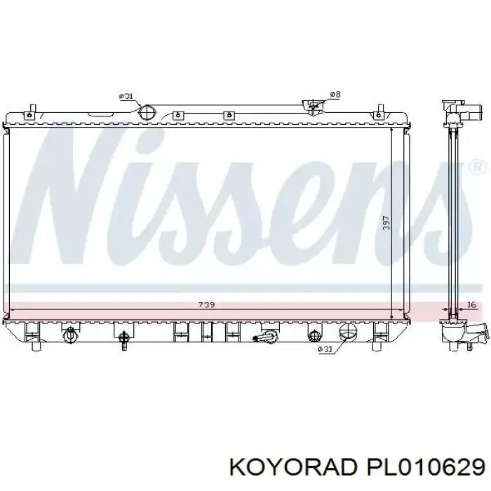 Радиатор охлаждения двигателя Koyorad PL010629 цена, от 81.98 USD