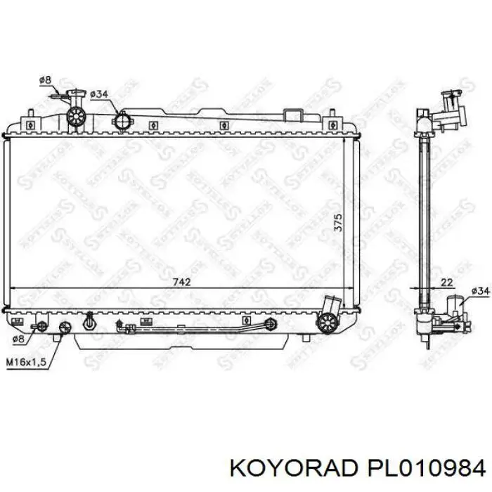 Радиатор охлаждения двигателя Koyorad PL010984 цена, от 127.47 USD