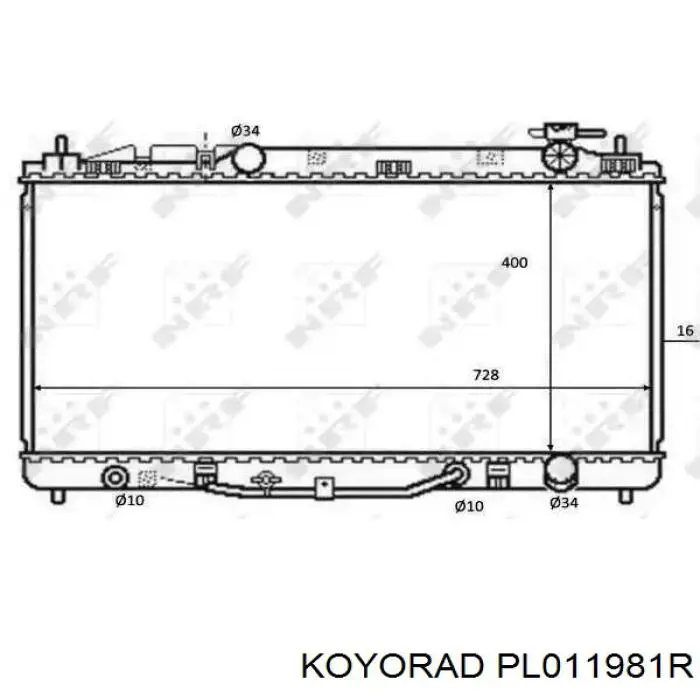 Купить PL011981R Koyorad Радиатор водяной