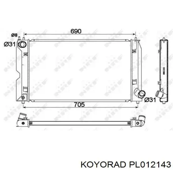 Купить PL012143 Koyorad Радиатор водяной