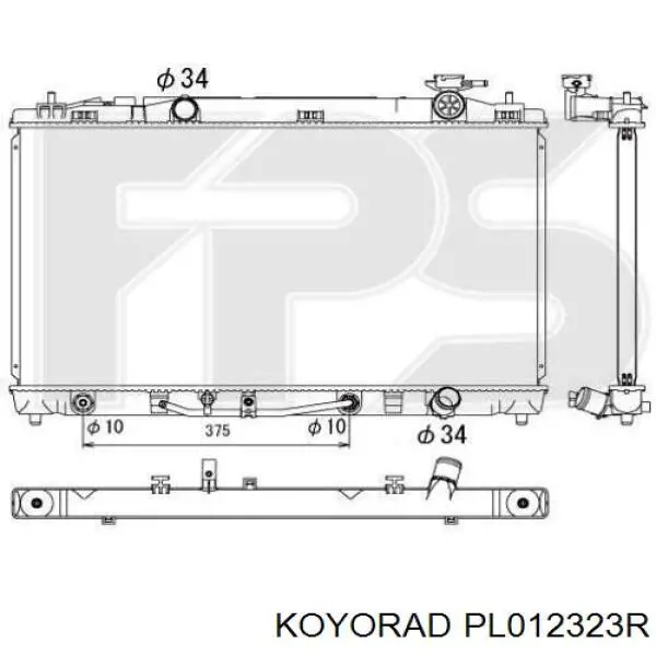 Купить PL012323R Koyorad Радиатор водяной