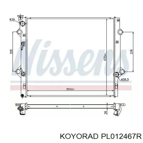 Купить PL012467R Koyorad Радиатор водяной