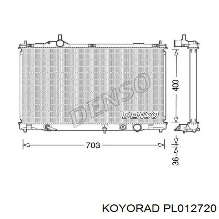 Купить PL012720 Koyorad Радиатор водяной