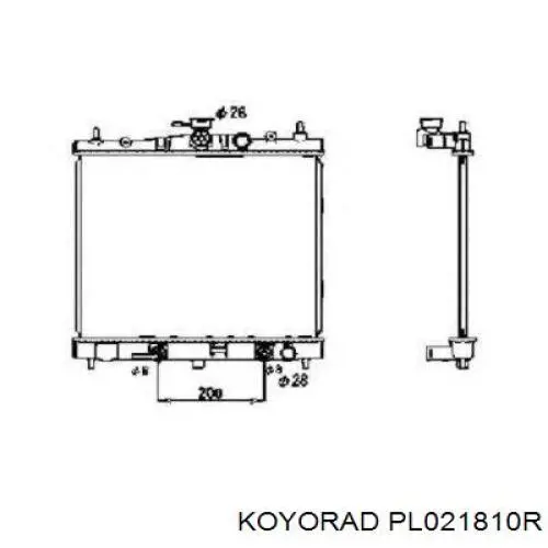 Радиатор охлаждения двигателя Koyorad PL021810R цена, от 100.75 USD