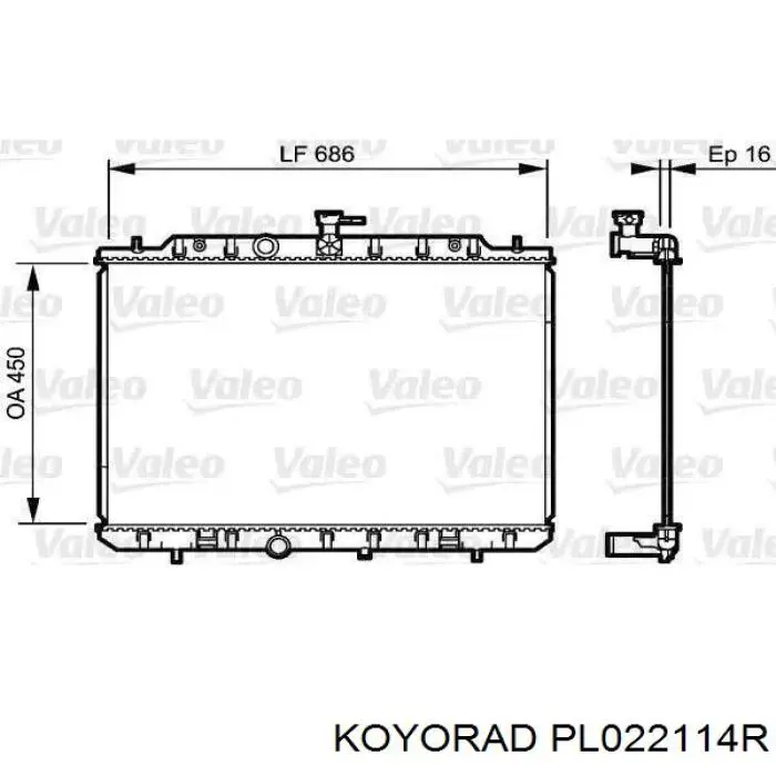 Купить PL022114R Koyorad Радиатор водяной