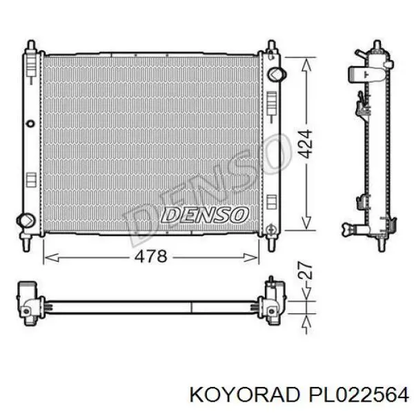 Радиатор охлаждения двигателя Koyorad PL022564 цена, от 119.75 USD