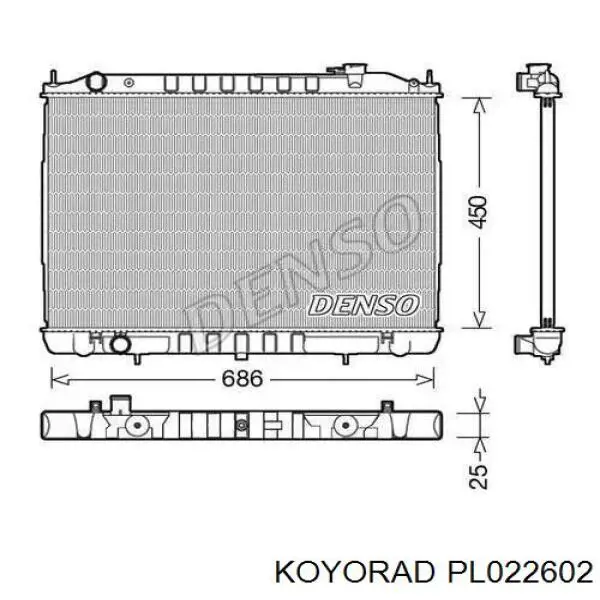Радіатор охолодження двигуна PL022602 Koyorad