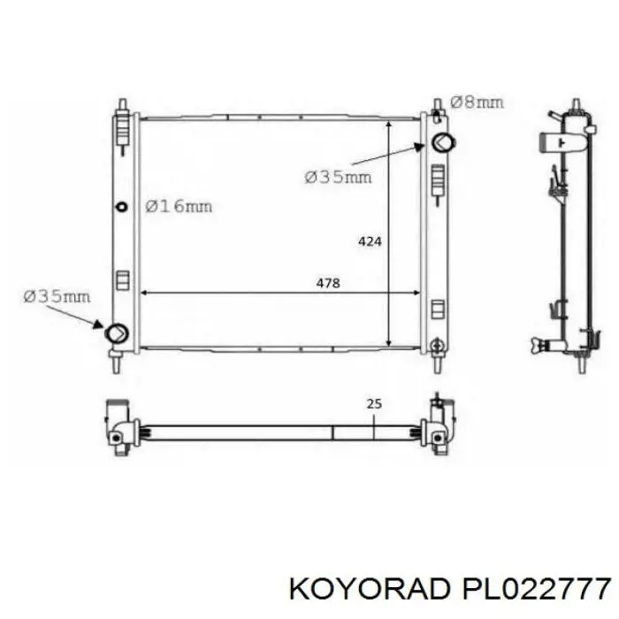 Радиатор PL022777 Koyorad