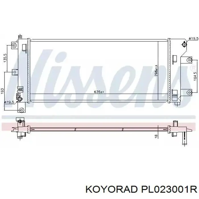 Купить PL023001R Koyorad Радиатор водяной