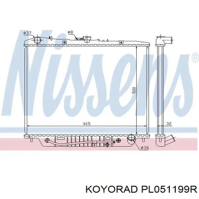 Купить PL051199R Koyorad Радиатор водяной