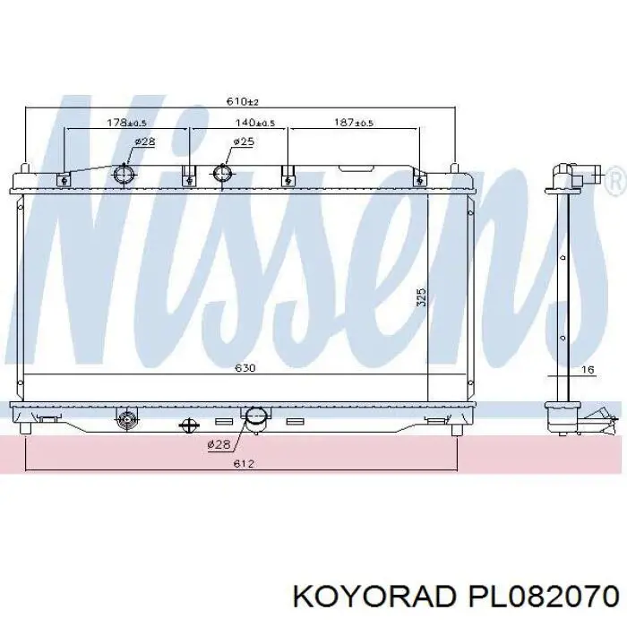 Купить PL082070 Koyorad Радиатор водяной