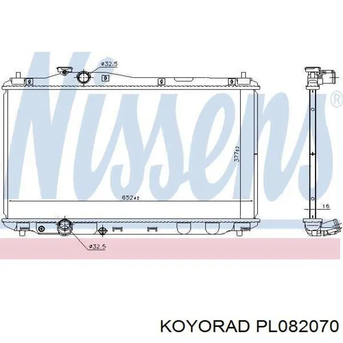 Радиатор охлаждения двигателя Koyorad PL082070 цена, от 107.48 USD