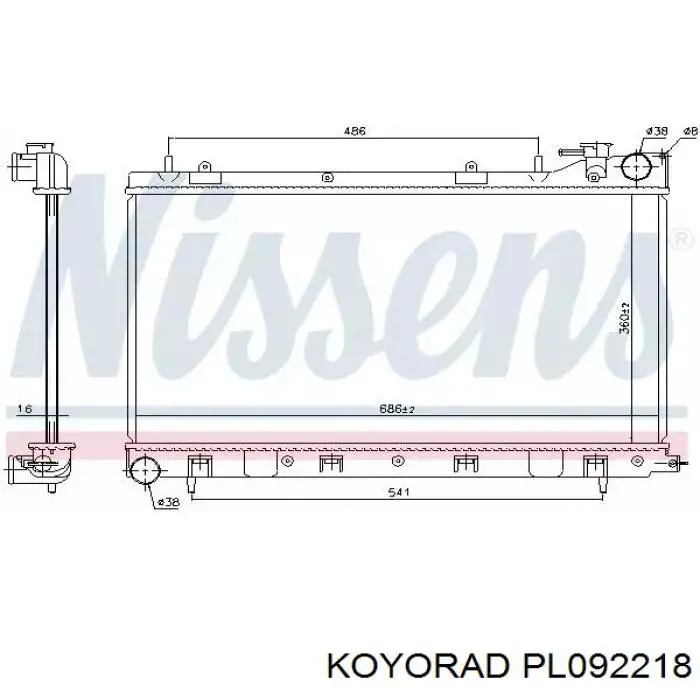 Радиатор охлаждения двигателя Koyorad PL092218 цена, от 102.05 USD