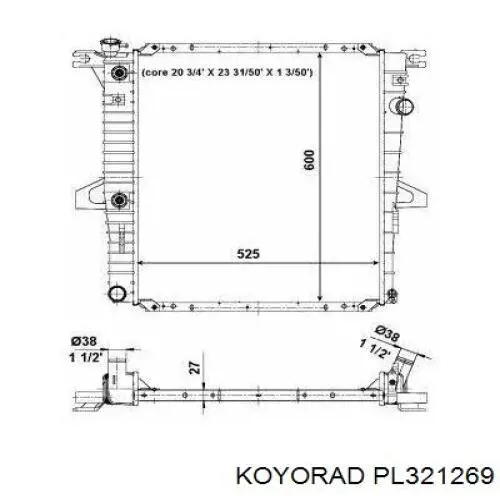 Радиатор охлаждения двигателя Koyorad PL321269 цена, от 164.89 USD