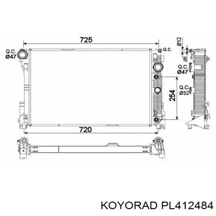 Купить PL412484 Koyorad Радиатор водяной