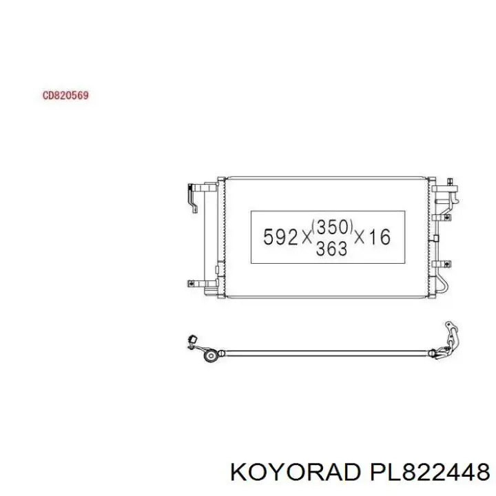 Радиатор охлаждения двигателя Koyorad PL822448 цена, от 83.32 USD