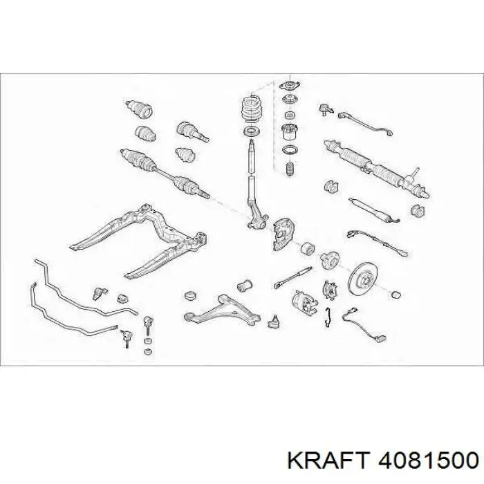 Буфер (отбойник) амортизатора переднего + пыльник 4081500 Kraft