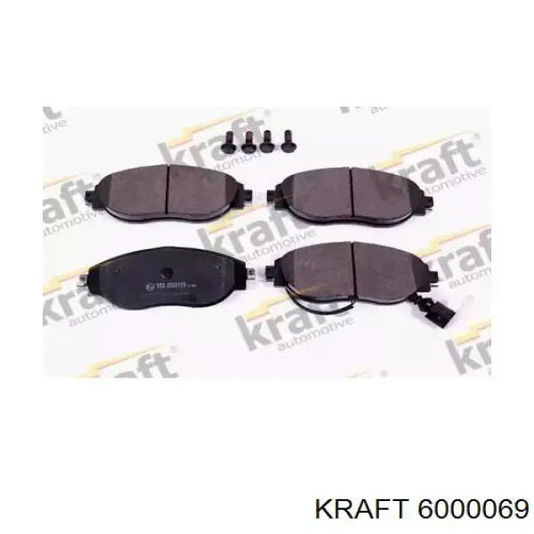 6000069 Kraft колодки тормозные передние дисковые