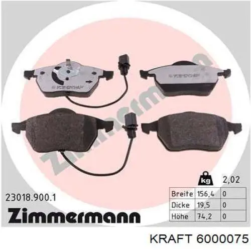 Колодки Kraft 6000075 цена, от 23.87 USD