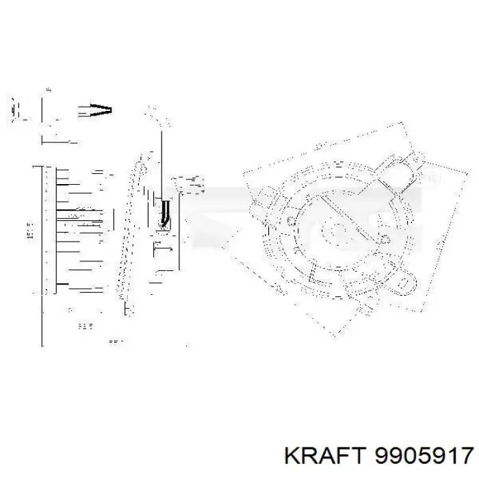 Вентилятор печки 9905917 Kraft