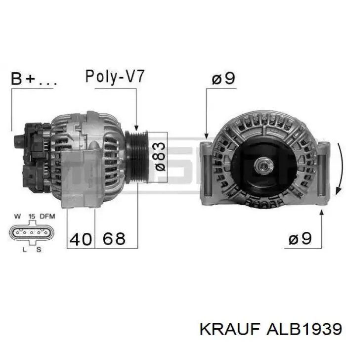 Автомобильный генератор Krauf ALB1939 цена, от 178.72 USD