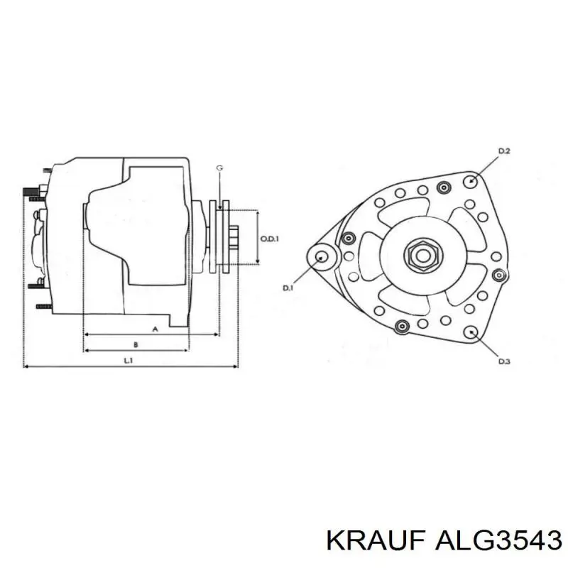 ALG3543 Krauf Генератор автомобильный