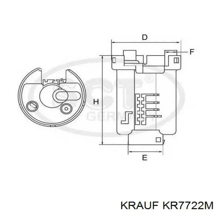 KR7722M Krauf элемент-турбинка топливного насоса