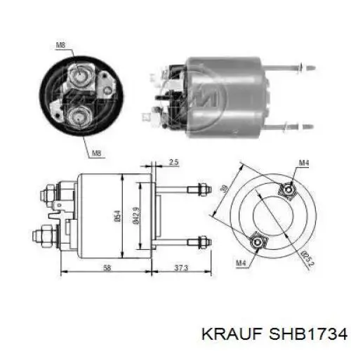 Щетка стартера SHB1734 Krauf