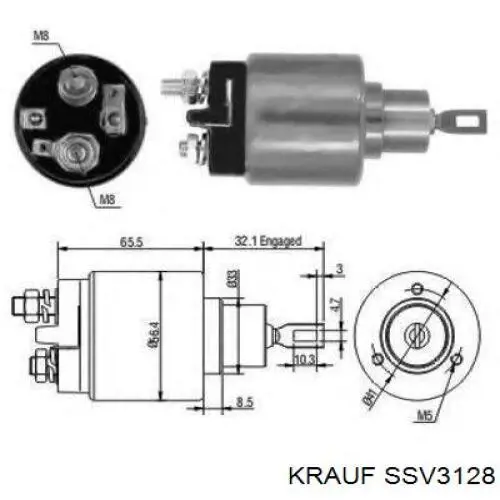 SSV3128 Krauf реле втягивающее стартера