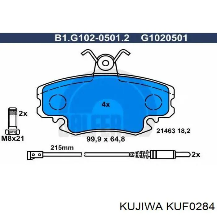 KUF0284 Kujiwa колодки тормозные передние дисковые