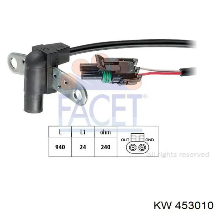 Sensor de posición del cigüeñal 453010 KW