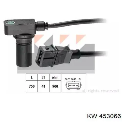 Датчик коленвала 453066 KW AUTOMOTIVE