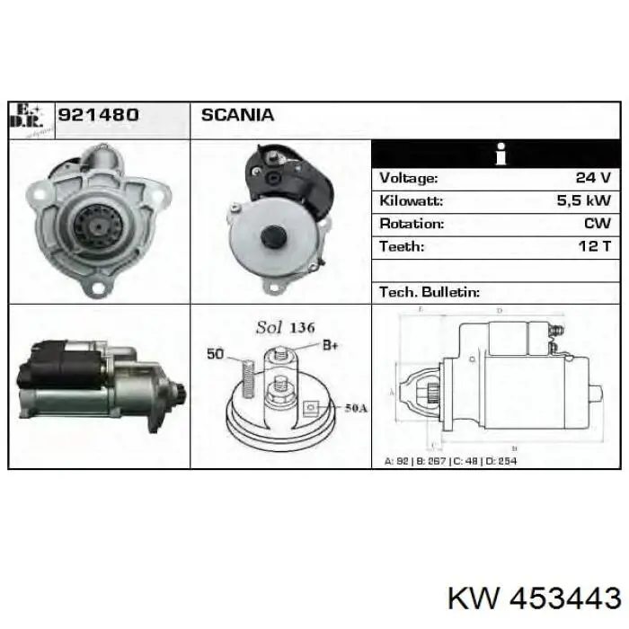 453443 KW датчик коленвала