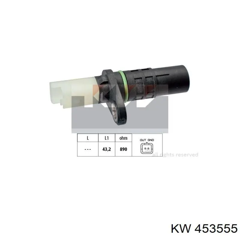 Sensor de posición del cigüeñal 453555 KW