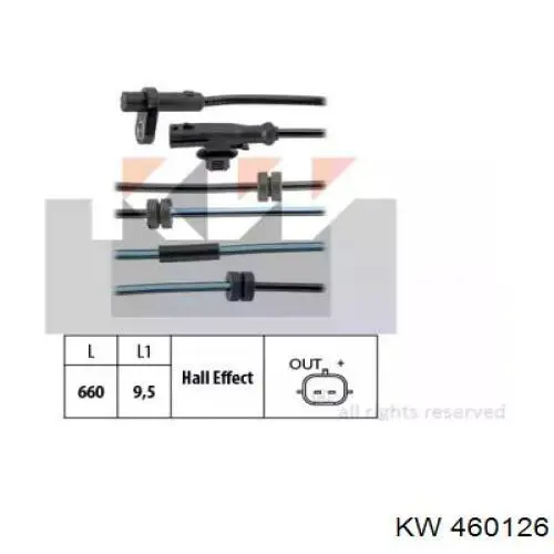 Датчик АБС (ABS) задний 460126 KW