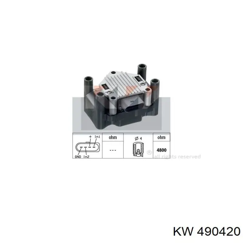 Bobina de encendido 490420 KW